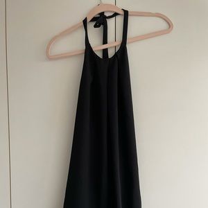 Theory High Neck Tie Halter Black